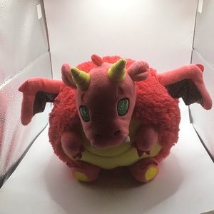 Squishable : Soho round  Red dragon stuffed animal yellow horns and chest n feet